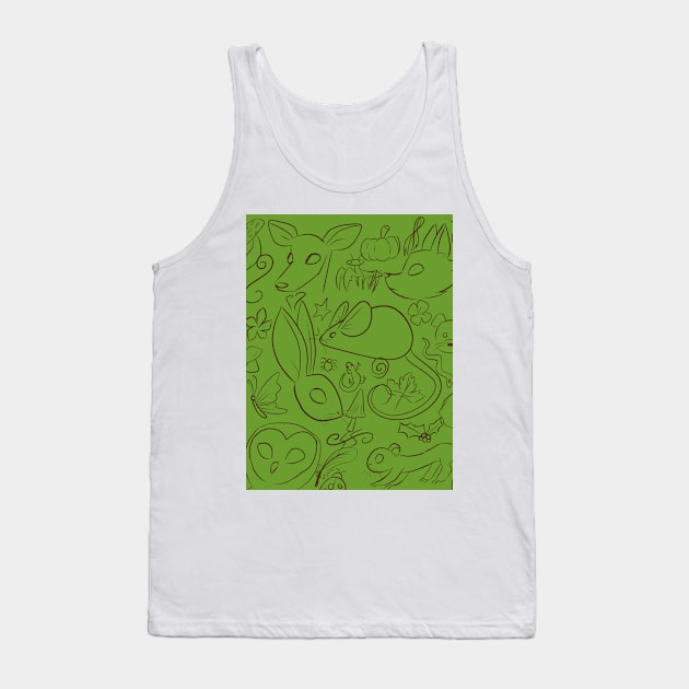 Woodland Creatures doodles Tank Top by chronicallycrafting